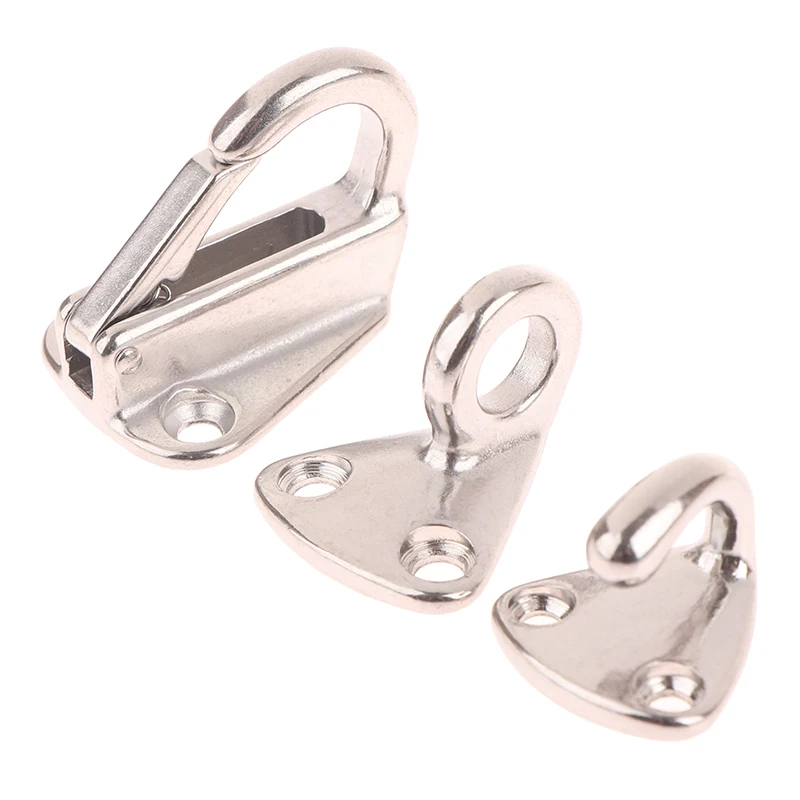 2PCS Stainless Steel Spring Locked Hook Marine Boat Spring Snap Attach Rope Fending Hook Boat Hardware Accessories