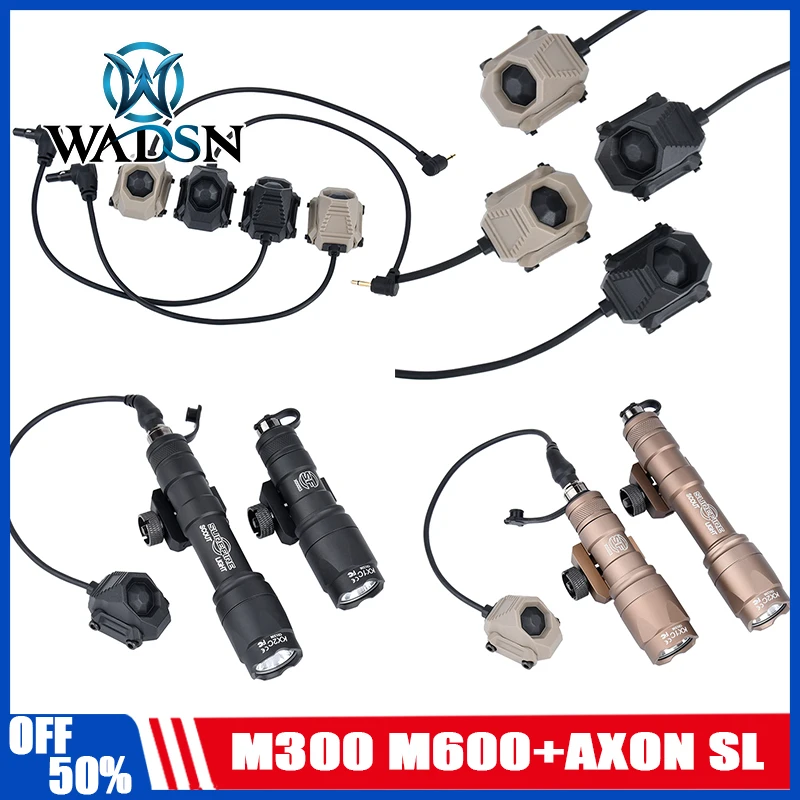 

Тактический надежный M300A M600C + AXON SL, дистанционный кнопочный переключатель, охотничий фонарик M600 Scout с маркировкой SF, подходит для рейки 20 мм