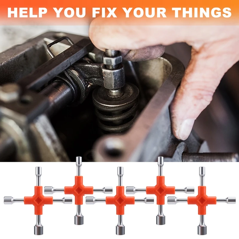 AT02-Multi-Function Spanner Multi-Head Outer Hexagon Tool Bike Repair Tools Portable Three Hexagonal Internal Wrench