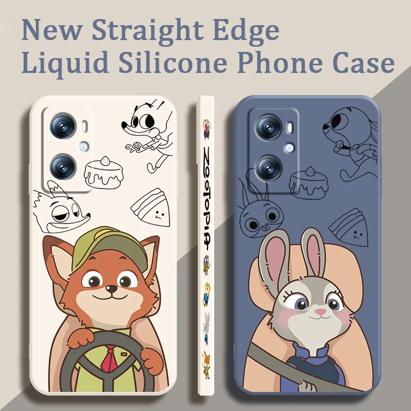 

Disney Zootopia Nick Judy Liquid Left Rope For OPPO Find X6 X5 X3 A98 A96 A94 A93 A77 A76 A74 A72 A57 A53 A16 5G Cover