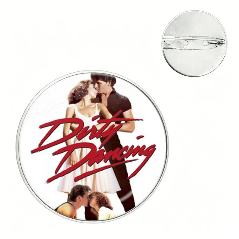 Vintage Film Classic Dirty Dancing Glass Button Pin Retro Movie Poster Brooch Badge Bag Accessories Decor Fans Collect Gifts