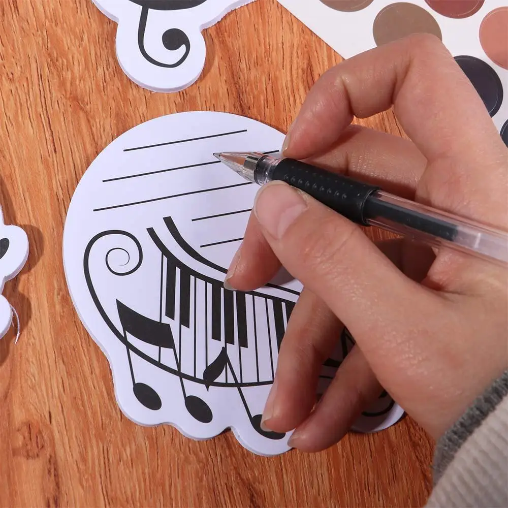 10Pcs/Set Self-adhesive Music Note Sticky Notes Various Music Shapes 30 Sheets/Book Music-themed Notepads Daily To Do Creativity