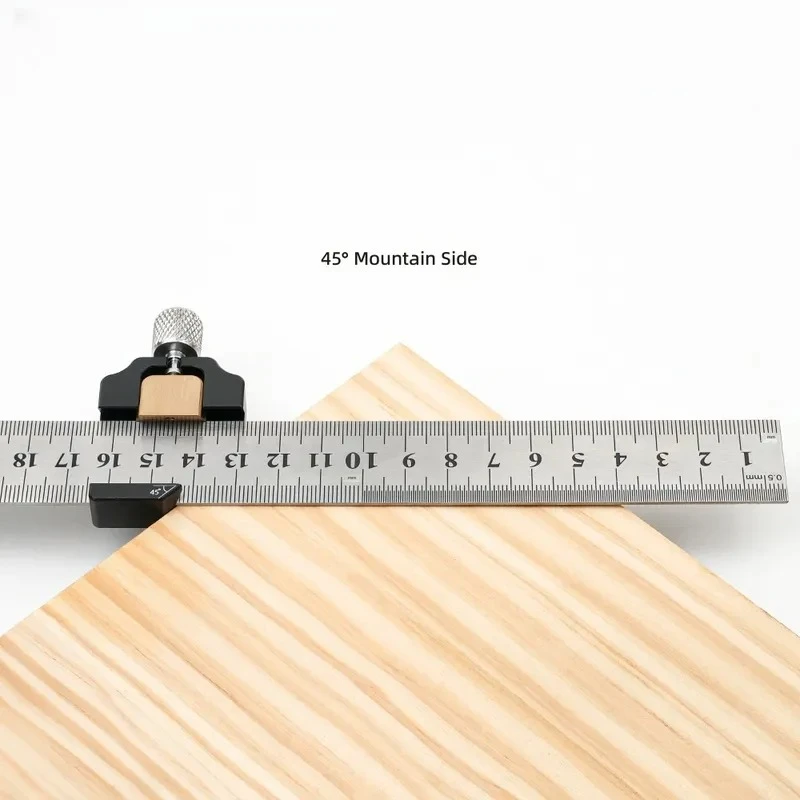 Steel Ruler Scribing Positioning Block Woodworking Line Drawing Backer Fixing Slider Limit Gauge Tool for Carpenter DIY