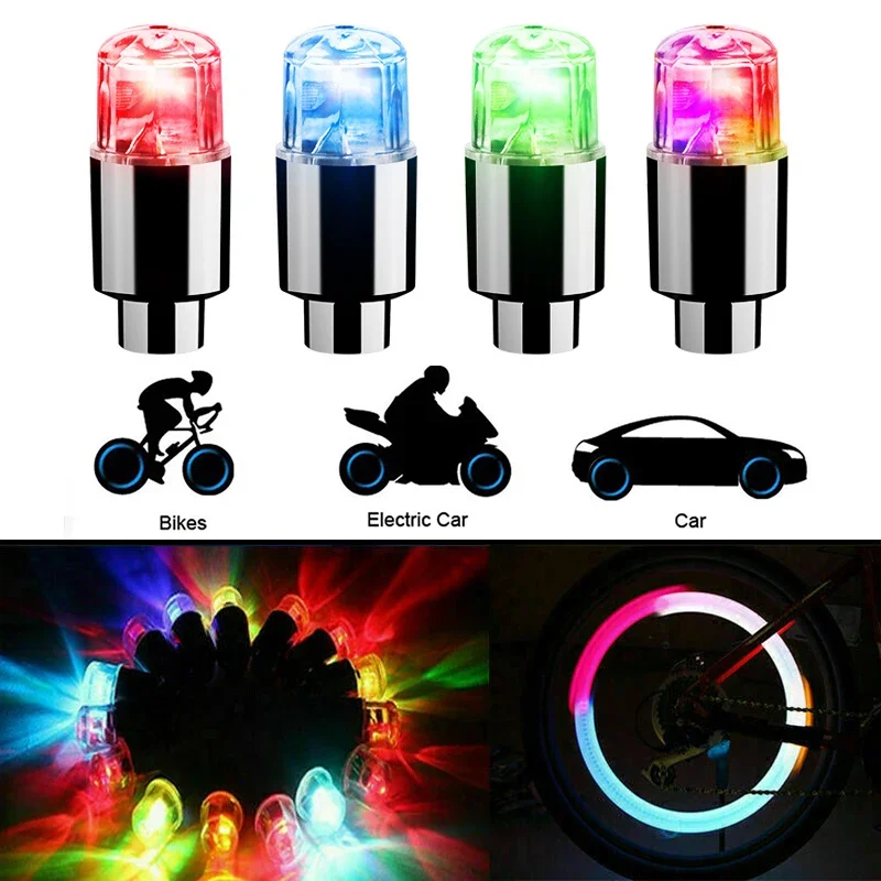 

Auto Shining Car Auto Wheel Tire Tyre Light Hub Lamp Air Valve Stem LED Light With Cap Cover Car Styling Light Car Accessories