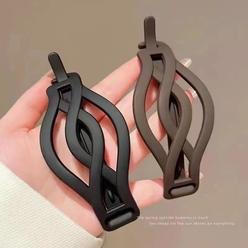 The Head Hair Clip Simple Frosted Straight Frog Buckle Women's