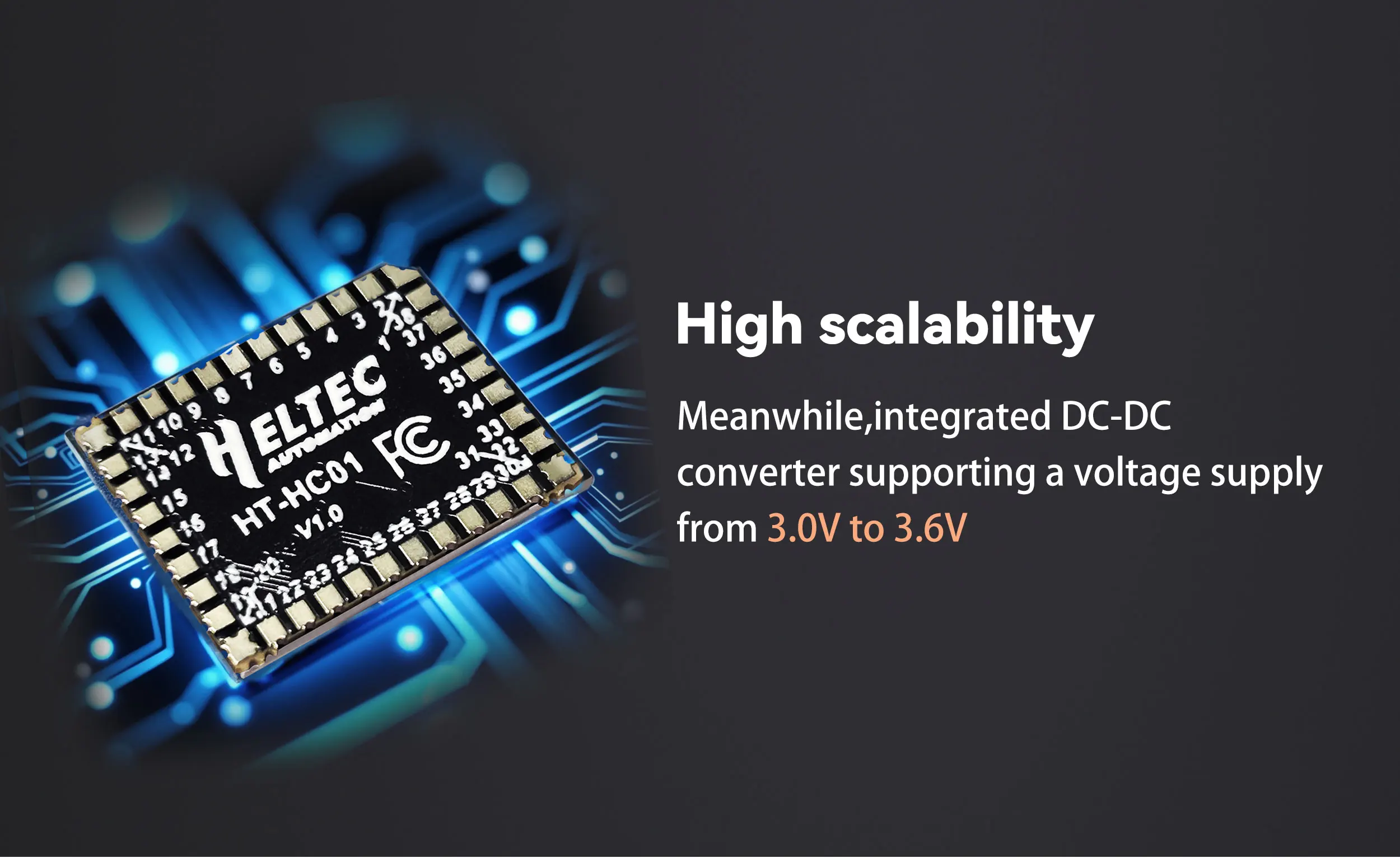 Heltec Wi-Fi HaLow Module HT HC01 Long Range High-Speed Data Transfer Sub 1GHz Dual Band 24GHz Wi-Fi MESH IoT Wireless Access