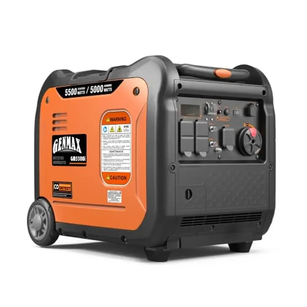 Portable Generator，5500W Ultra-Quiet Gas Engine EPA Compliant Eco-Mode Feature Ultra Lightweight Backup Home Use & Camping