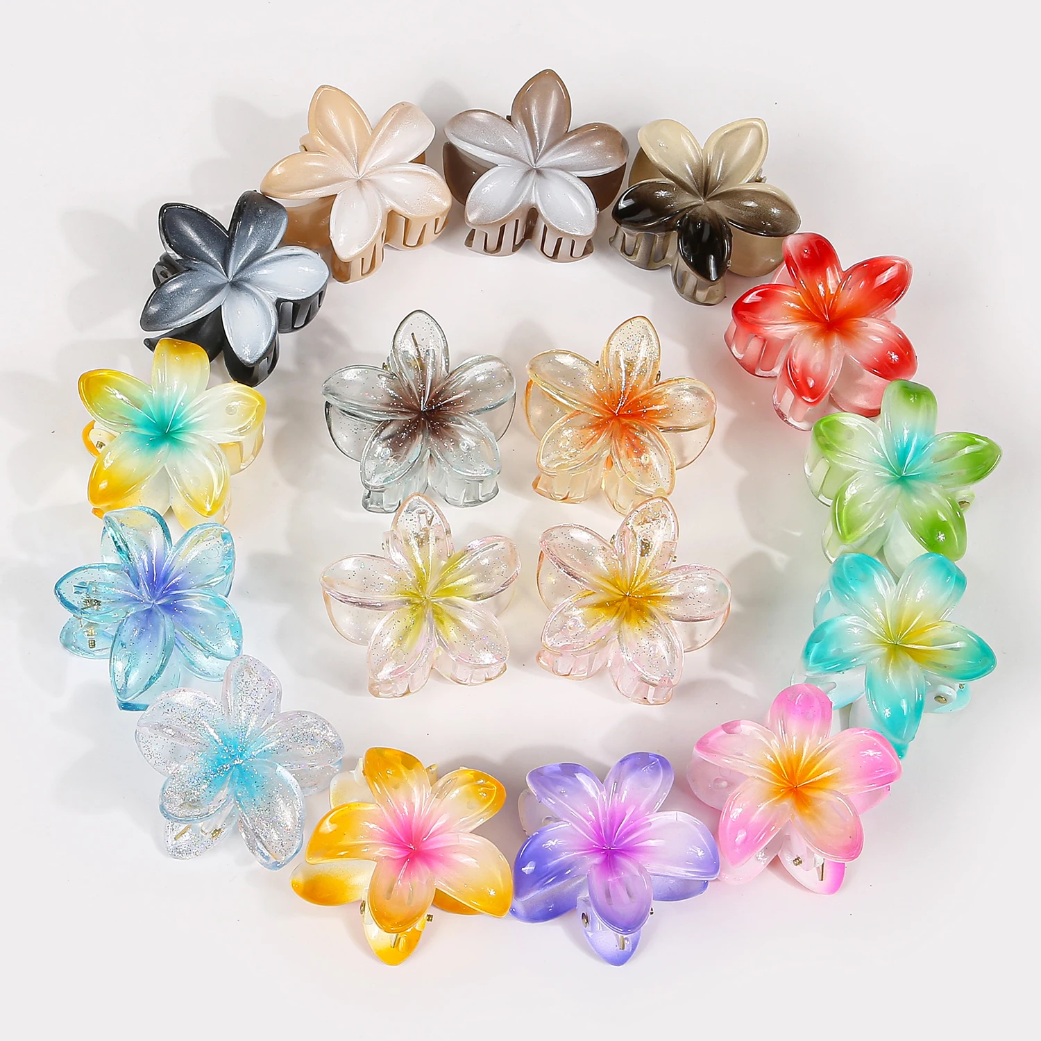 

17 шт., мини-4 см, заколки для волос с цветком для девочек и женщин, заколки для волос с цветочным принтом и яйцом, модный держатель для хвоста, аксессуары для волос