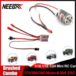 NEEBRC 370 380 390 Brushed Motor 30A ESC Brake Dual Way Adapter Connection Cable Combo for 1/16 1/18 1/24 RC Mini Cars Boat Tank