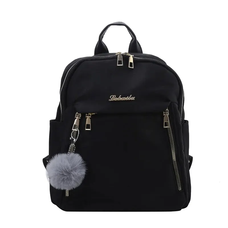 Zaini semplice borsa da viaggio nera in PU di grande capacità per donna Solid Harajuku zaino per studenti zaino borse Unisex High Street