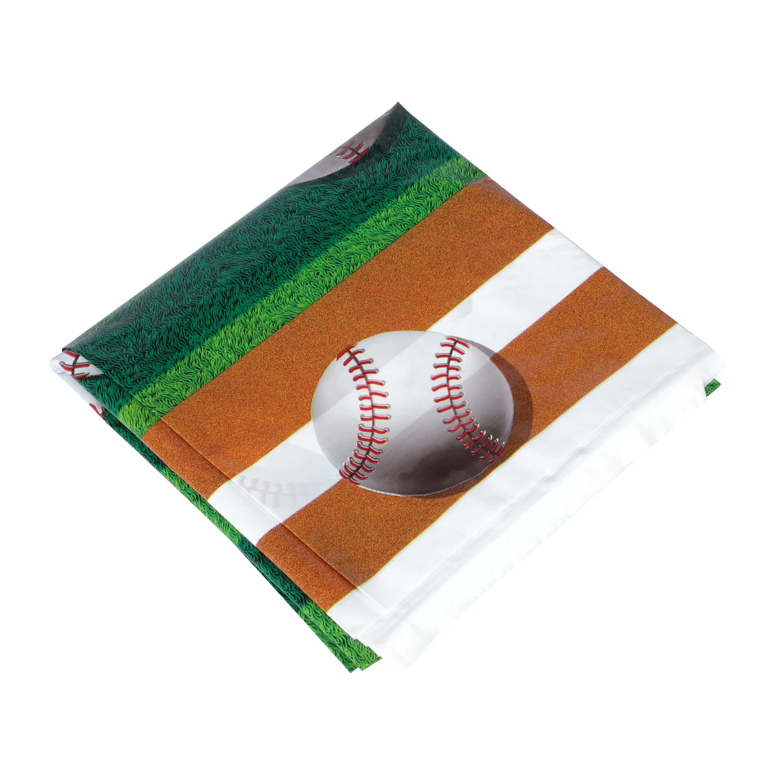 

1pc Baseball Tablecloth Simple Chic Design Soft Pattern Waterproof Rectangle Long Table Cover For Party Picnic