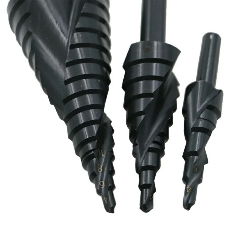 Imagem -03 - Hss Cobalto Passo Broca Grupo Nitrogênio de Alta Velocidade Aço Espiral para Metal Cone Triângulo Haste Brocas de Metal Buraco 432 mm Pcs por Conjunto