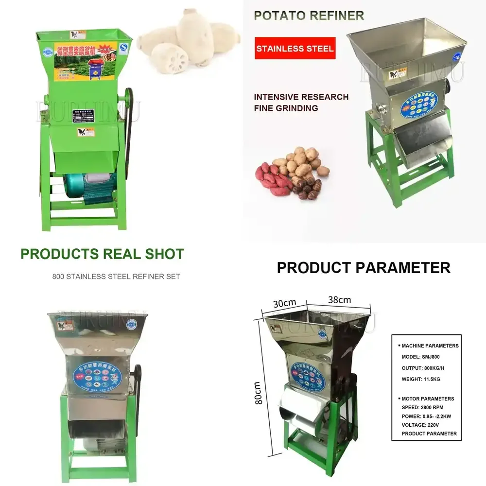 

12.5 Hot sell 800kg/h Stainless Steel Commercial Sweet Potato Cassava Taro Wet Grinder Starch Pulping Refiner Extractor