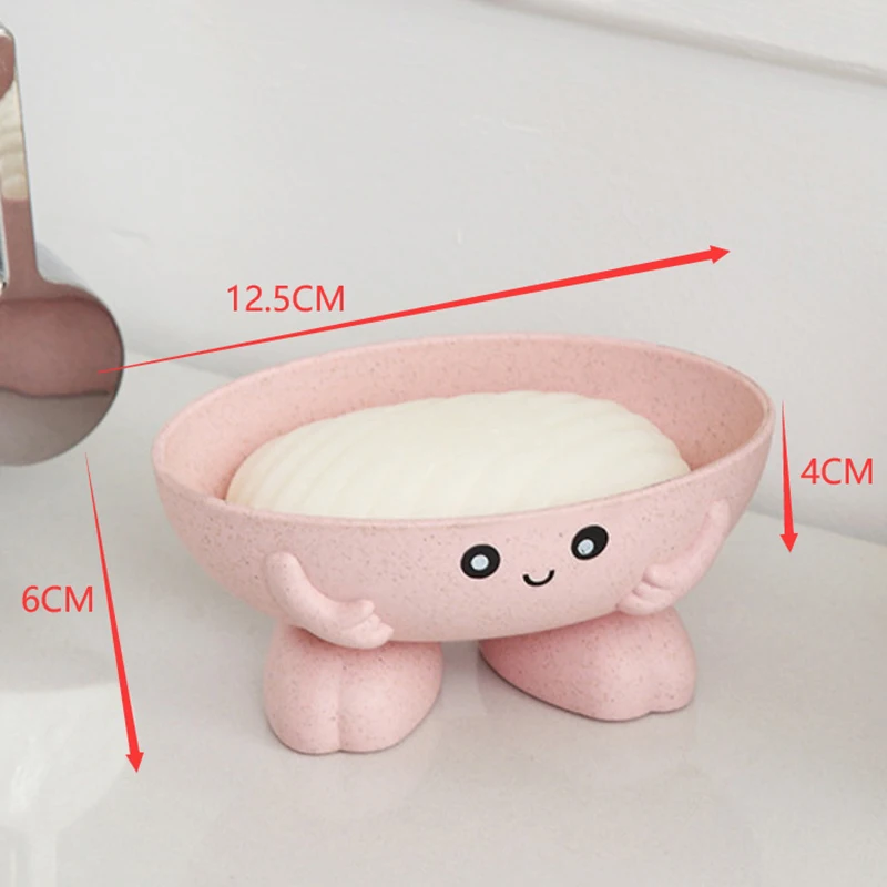 1Pcs Eco-friendly Soap Box Non-slip Soap Dish Bathroom Supplies Soap Holder Cartoon Shape Storage Box Bathroom Accessories