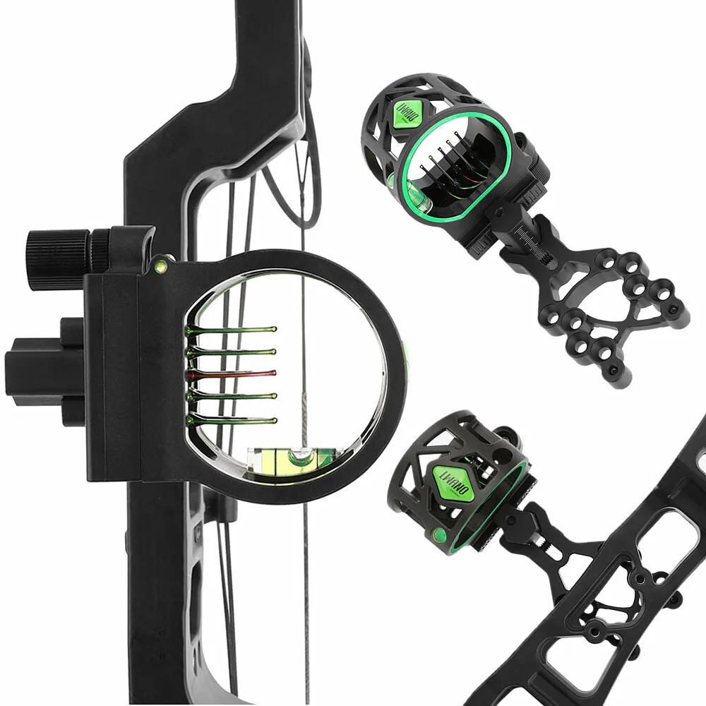 

Archery M1 Compound 5 Pin Bow Sight Optics Fiber 0.019 Fiber Reversible Mount Adjustable LH/RH Shooting Accessories