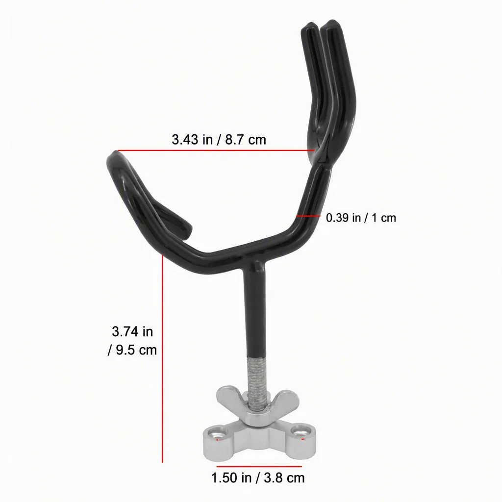 Marine Boat Fishing Rod Mount Bracket, Heavy Duty Fishing Rod Holder with 2 Non-slip Straps for Kayak Yacht Fishing Equipment