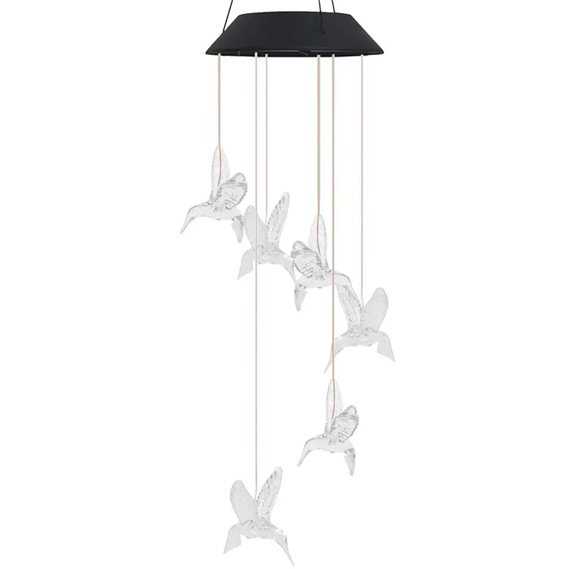 AF90-Hummingbird Outdoor Solar Lights, Solar Wind Chime Lights, Hanging Gifts For Mom And Grandma