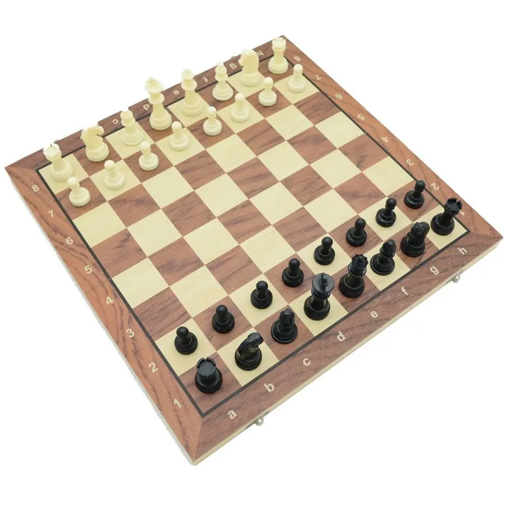 Chessboard Solid Wooden International Chess Foldable Magnetic Educational Chess Game Set Standard Improve Intelligence