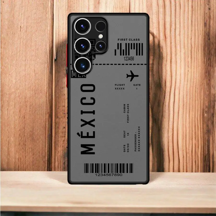 Airplane Bus Tickets Phone case for Samsung Galaxy S9 S10 Plus S20 S21 S22 S23 S24 S25 Plus Ultra FE fundas case