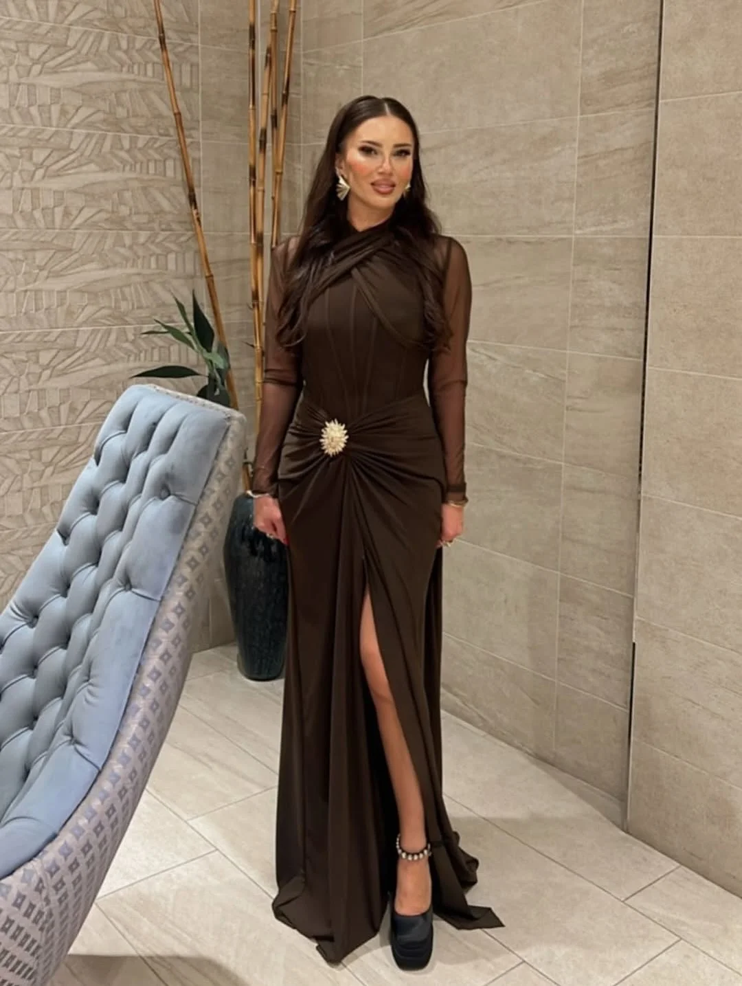 

Arabian Night Elegant Evening Dresses Simple Draped Luxury Prom Gowns Floor-Length Party Dresses Vestidos de noche Customized