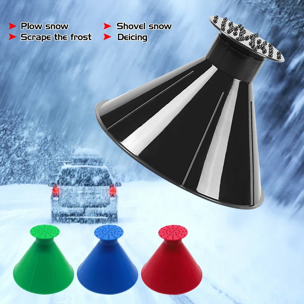 1PCS Magic Ice Scraper Car Window Windshield Oil Funnel Snow Remover Shovels Deicer Cone Tool Scraping Winter Car Accessories