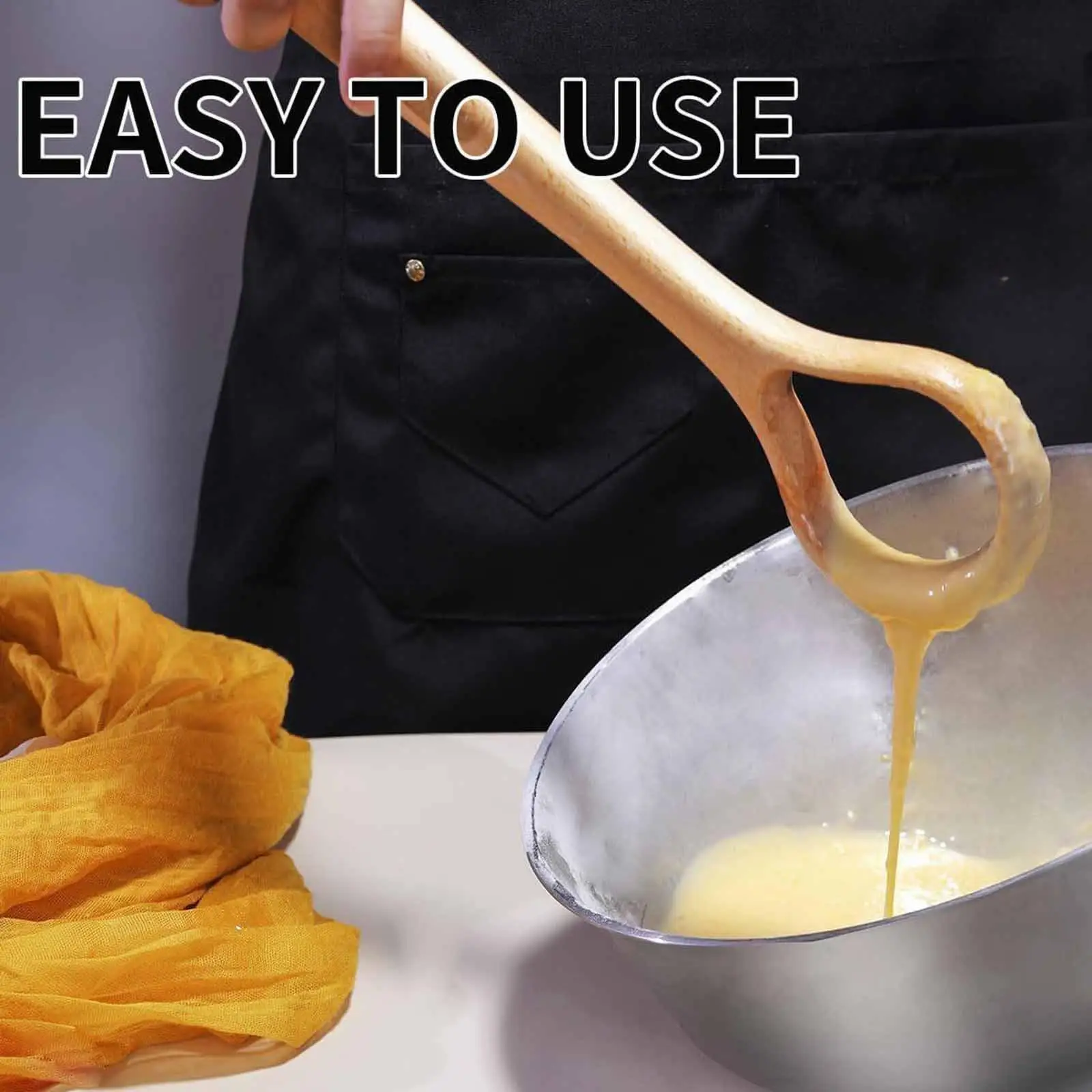 Wooden Danish Dough Whisk Manual Sourdough Bread Baking Supplies Bread Whisking Tool for Biscuits Pastry Bread Pizza Whisking