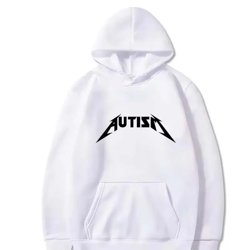 

Autism Metal Rock Meme Hoodie Top Men Women Fashion Hip Hop Fleece Hoodie Oversized Pullover Winter Sport Sweatshirt for Men