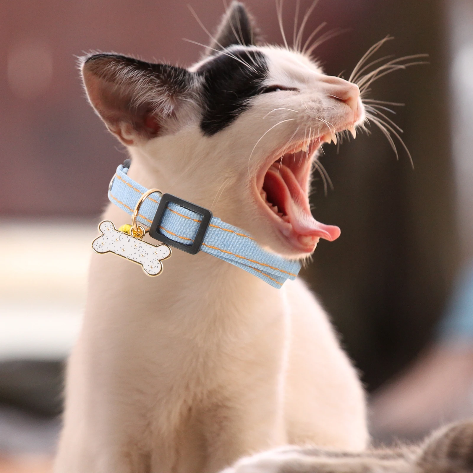 

2Pcs Cat Collar Cotton Polyester Cow Print Adjustable Lightweight Pet Necklace Pendant for Daily Wear Christmas Parties