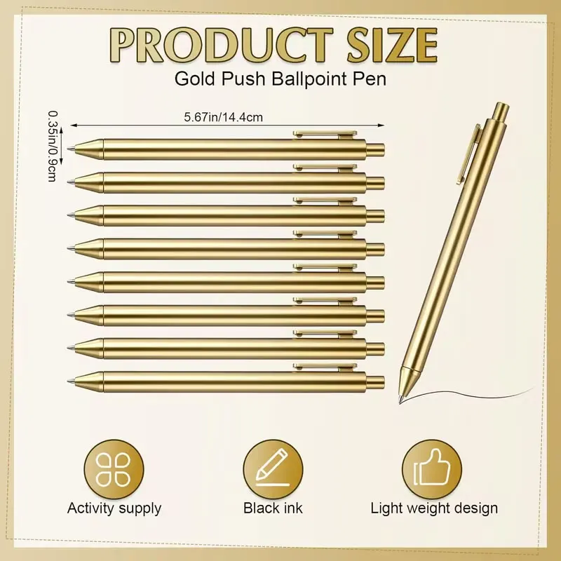 Pack of 48 Luxurious Gold/Silver/Champagne Pink Ballpoint Pens, Bulk Retractable Pens with Black Ink, Medium-Sized Nibs for Smooth Writing, Suitable for Wedding Bridal Gift Parties, Business Offices, Students, Teachers, Schools, Diaries, and Valentine's Day and Easter Gifts