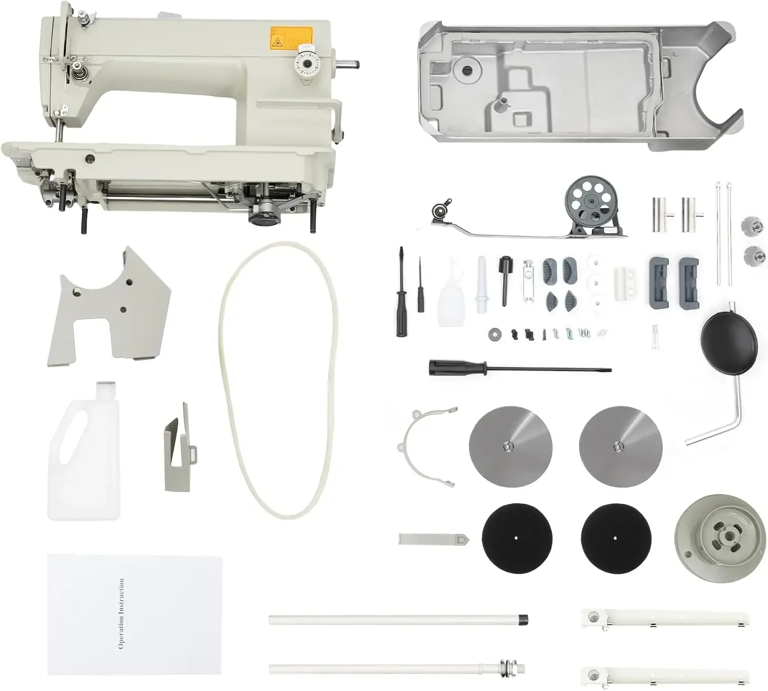 Heavy Duty Industrial Leather Sewing Machine, 3000 S.P.M Portable Lockstitch Tool, Thick Materials Sewing Machine for Sewing Clo