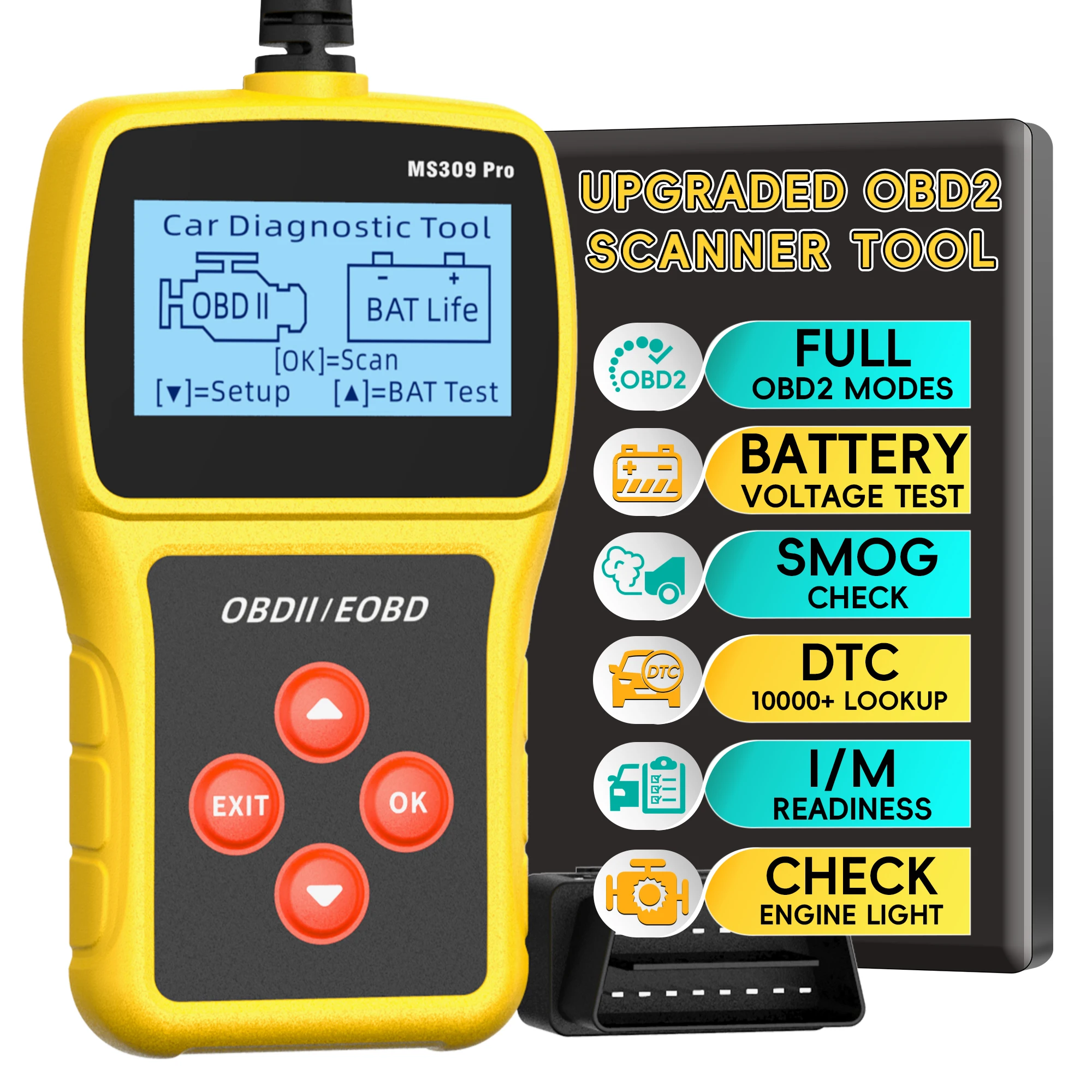 

Диагностический инструмент сканера OBD2, считыватель кодов двигателя, сканер OBD2 со сбросом, автоматический инструмент для проверки освещения двигателя, автомобильный диагностический сканер