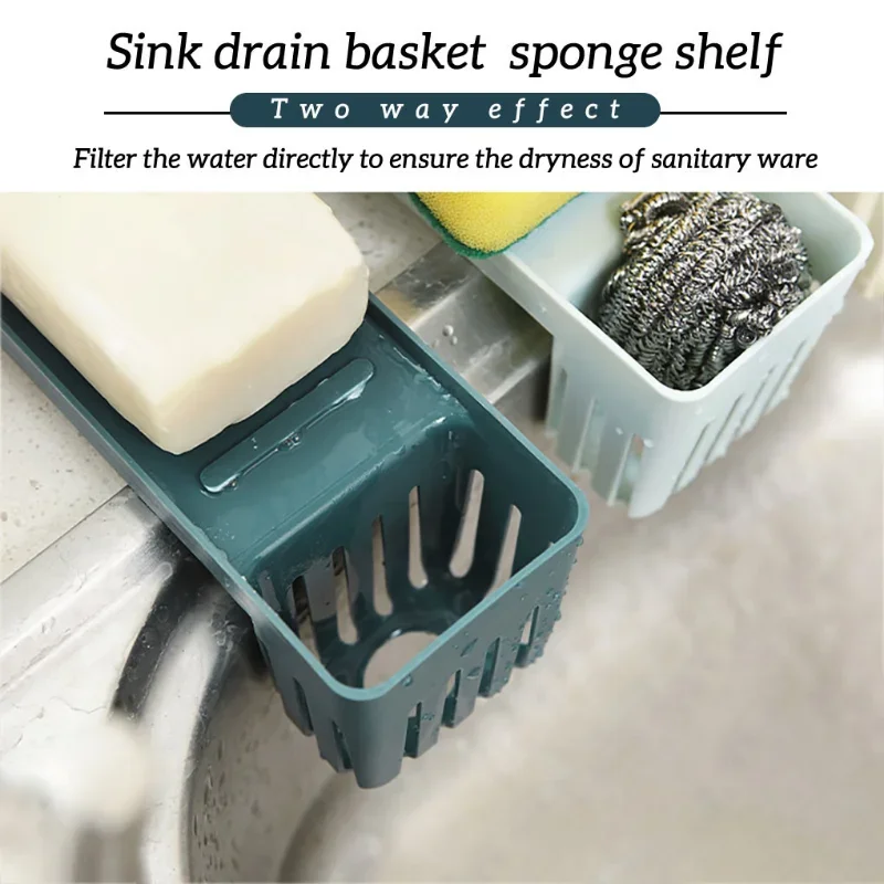 New Kitchen Sink Drain Storage Rack Suction Cup Multi-functional Sundries Chopsticks Sponge Organizer