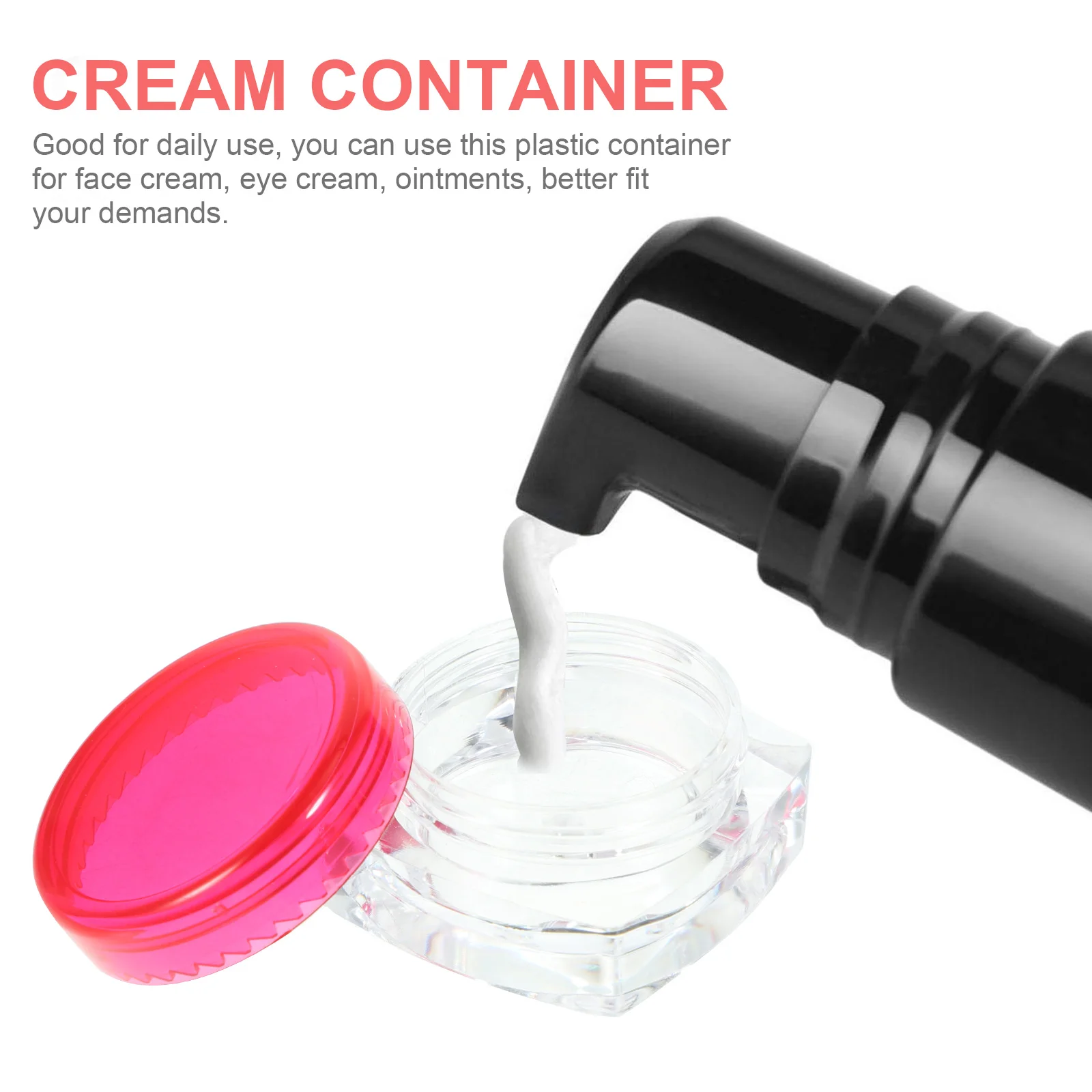 

12pcs 3g Pink Square Bottom Cream Jars Durable Travel Makeup Containers Empty Sample Plastic Lids Body Butter Jars FacialCream