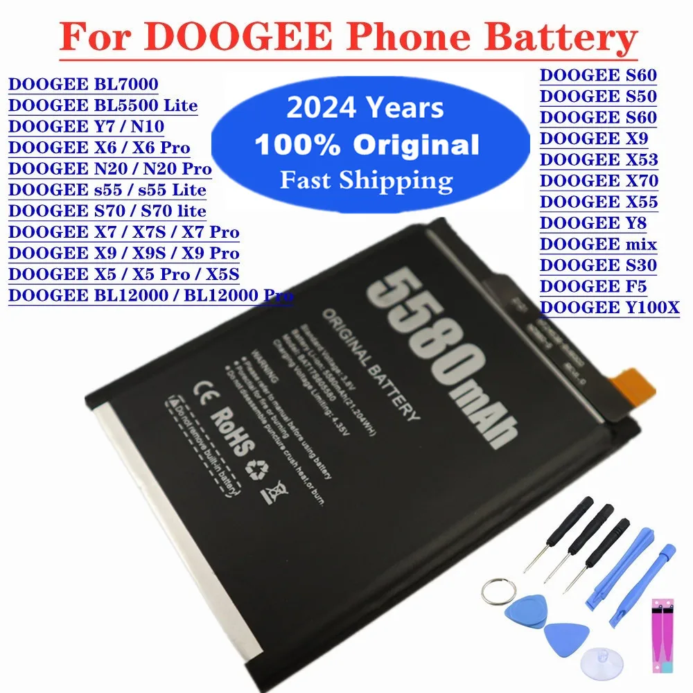 

2024 New For DOOGEE X5S X7S X9S X5 X6 X7 X9 Pro S30 S50 S60 X55 mix Y8 BL7000 Y7 N10 N20 BL12000 Pro BL5500 s55 S70 lite Battery