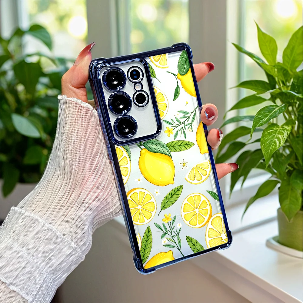 Lemon Pattern Anti-Scratch Anti-Fall Shockproof Case for Samsung Galaxy S26 S25 S24 S23 A10S A14 A33 A57 A73 Protective Cover