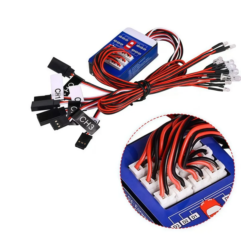 RC Light 12 LED Lighting Kit Steering Brake for 1/10 Scale Models RC Car Yokomo Tamiya HSP HPI AXIAL RC4WD TRX