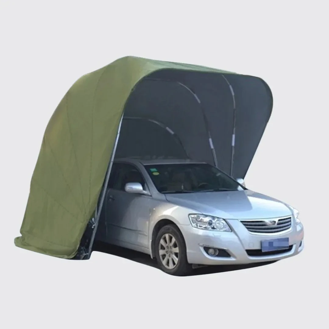 5.5M Semi-Automatic Stainless Steel Carport | Telescopic Mobile Garage & Sun Awning | Waterproof Tarpaulin Shelter