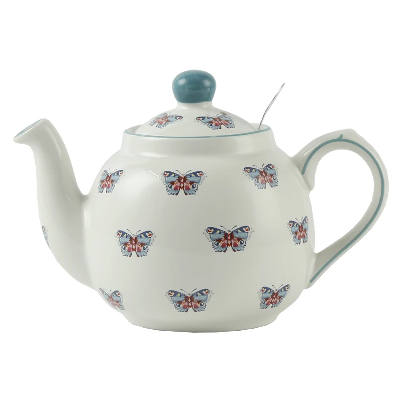 

Лондонская керамика 600 мл бабочка животное керамический чайник тетрара заварочный чайник чайник чайник матча кофейная посуда с ситечком