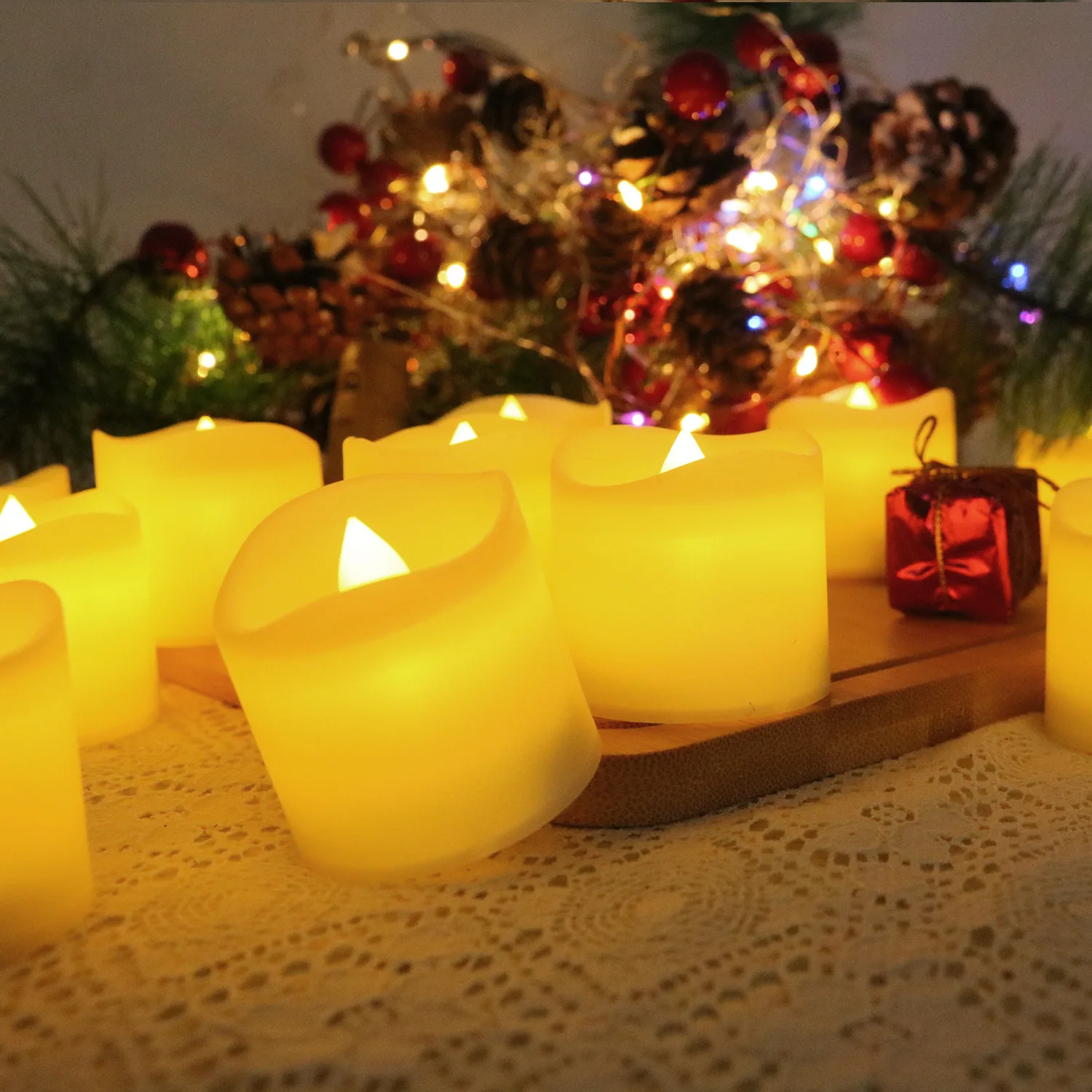 Bougie électronique scintillante sans flamme, batterie, 62 bougies chauffe-plat, LED, ci-après les, mariage, anniversaire, décoration d\'Halloween