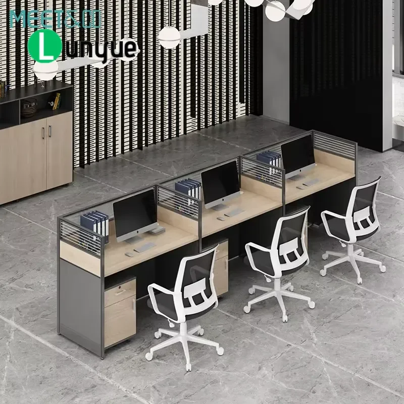 Modern Modular Office Workstations 6 8 Seat Call Center Cubicle Desks Furniture for Open Plan Office Space Efficient Layout