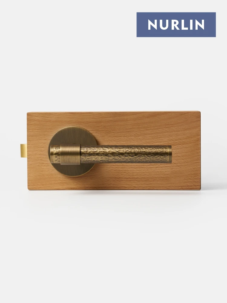 Nurlin الولايات المتحدة الأمريكية القياسية مادة النحاس اليد مطروق قفل باب الحمام مرور الخصوصية الإبهام نقر مفتاح مقبض