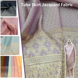 New Embossed Jacquard Fabric Dai Ethnic Thai Clothes Material Printed Dress Straight Skirt Cloth DIY Sewing Craft Supplies