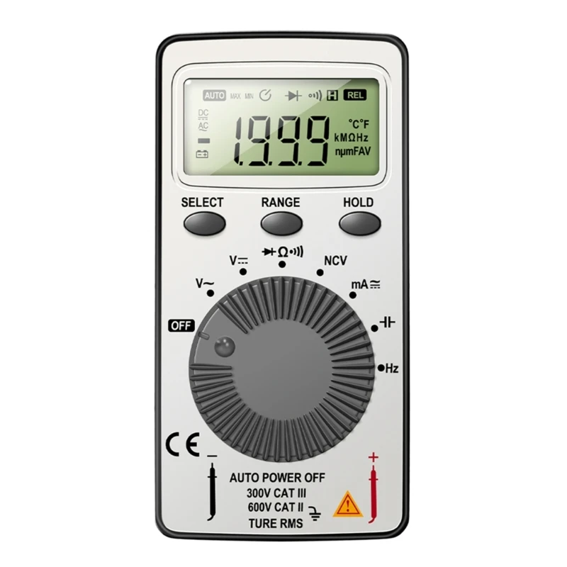 Digital Multimeter Professional Autoranging Multitester 1999 Counts On/Off Buzzer- Data Hold Contactless Drosphip