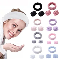 2PCS Reusable Spa Wrist Washband Soft Microfiber Towel Wristbands For Washing Face Women Girl Yoga Running Sport Wrist Sweatband