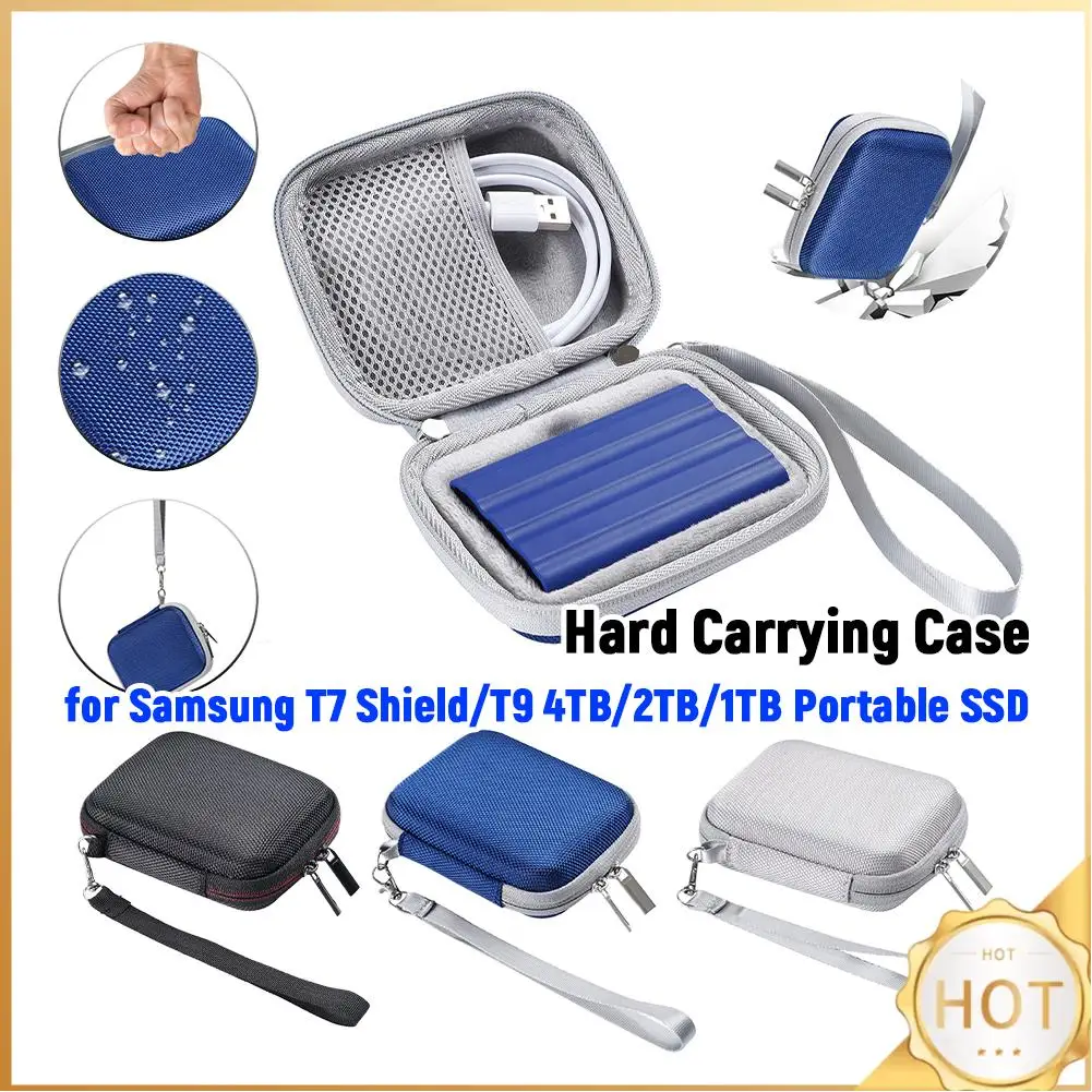 

EVA Hard Drive Case Shockproof Portable Storage Bag Anti-Scratch Protective Travel Case for Samsung T7 Shield/T9 4TB/2TB/1TB SSD