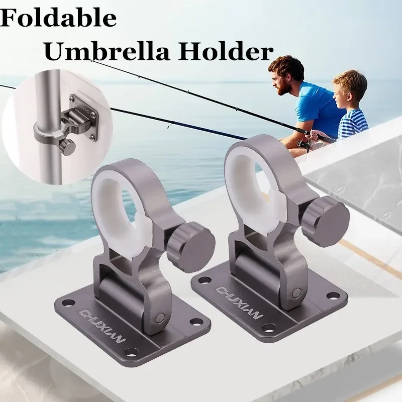 1 Pair Alloy Foldable Fishing Umbrella Holder Fishing Box Umbrella Support Accessory Outdoor Fishing Gear Accessories