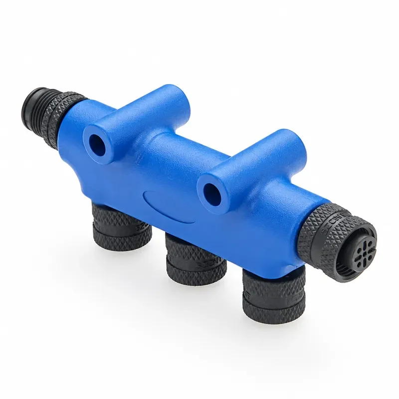 NMEA 2000 N2k 3 Port Tee T Connector Marine M12 Thread IP67 3 Way MultiPort Backbone Drop T Adapter For Can Bus CANOpen
