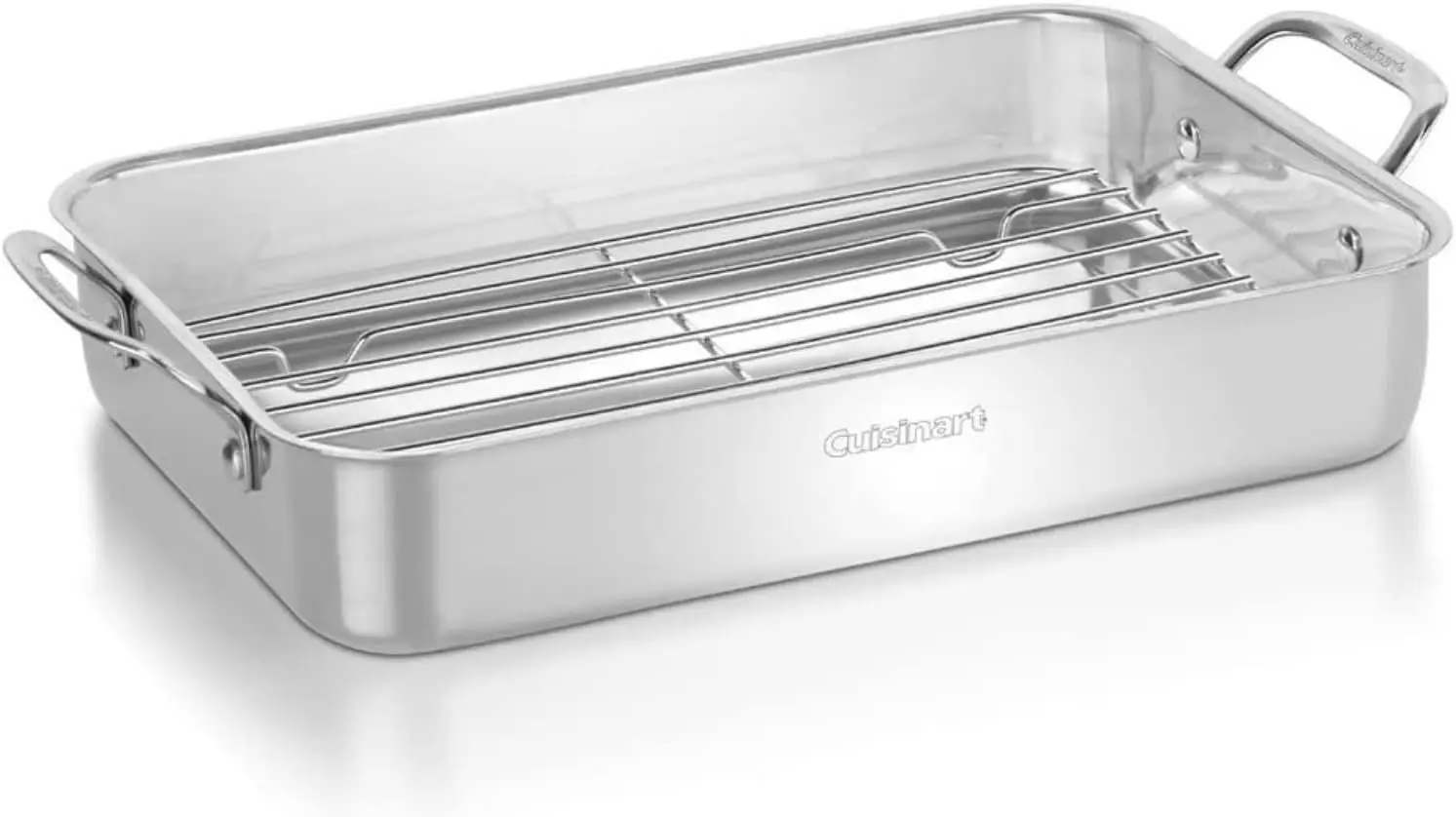 

14-Inch Lasagna Pan with Stainless Roasting Rack, Chef's-Classic Cookware Collection, Stainless Steel for Easy Baking