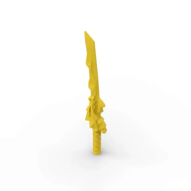 Moc 10 pçs quebra-cabeça partícula faca portátil 93055 blocos de construção conjunto tijolos lâmina dragão dourado parte compatível presente dropshipping