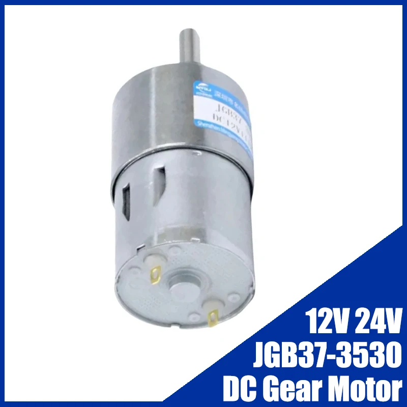 JGB37-3530 Двигатель 37 мм Micro DC-редуктор 12 В 24 В Высокий крутящий момент Стабильный низкий уровень шума Регулируемая скорость может по часовой стрелке против часовой стрелки для бытовой техники